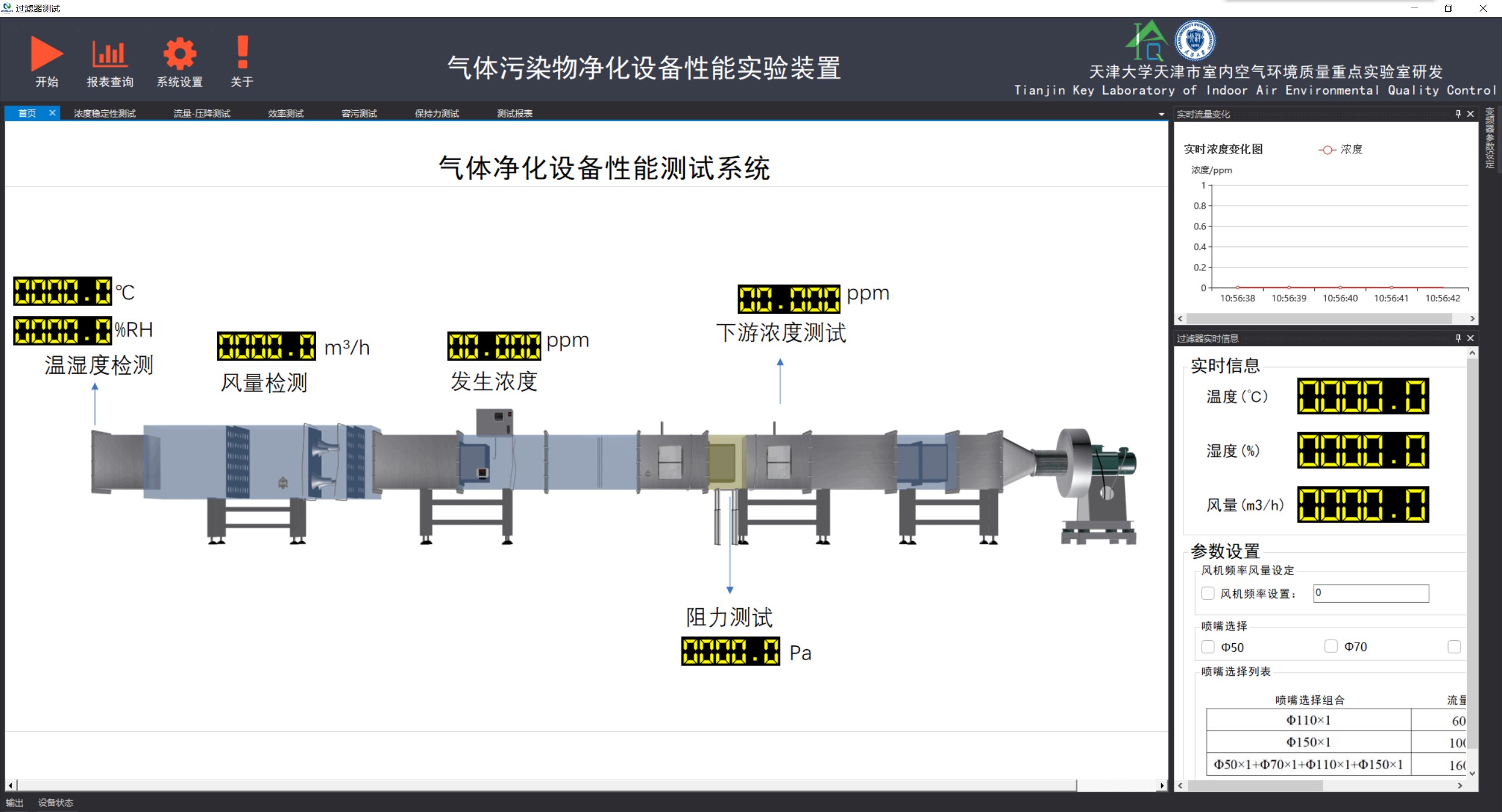 化学过滤器性能测试实验台自控软件