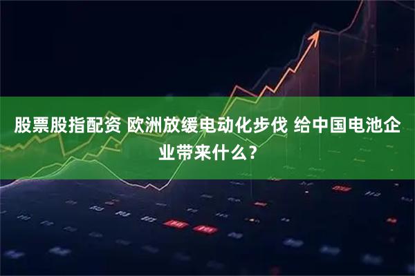 股票股指配资 欧洲放缓电动化步伐 给中国电池企业带来什么？
